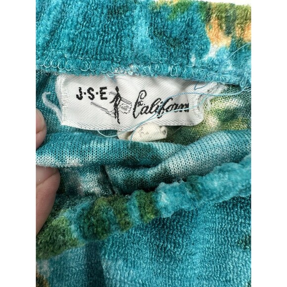 Hawaiian Ocean Vintage Tropical Print Mini Dress Strapless Summer Towel cloth - Picture 3 of 9